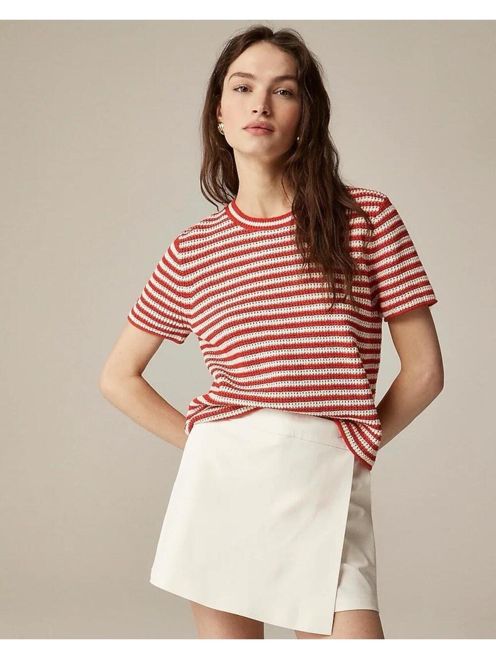 J.CREW NWOT Women’s Wrap-Front Skirt in Bi-Stretch Cotton Blend In Ivory-Size 4